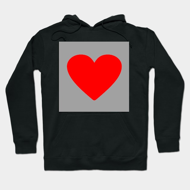 Corazón rojo sobre gris Hoodie by redumbrellashop